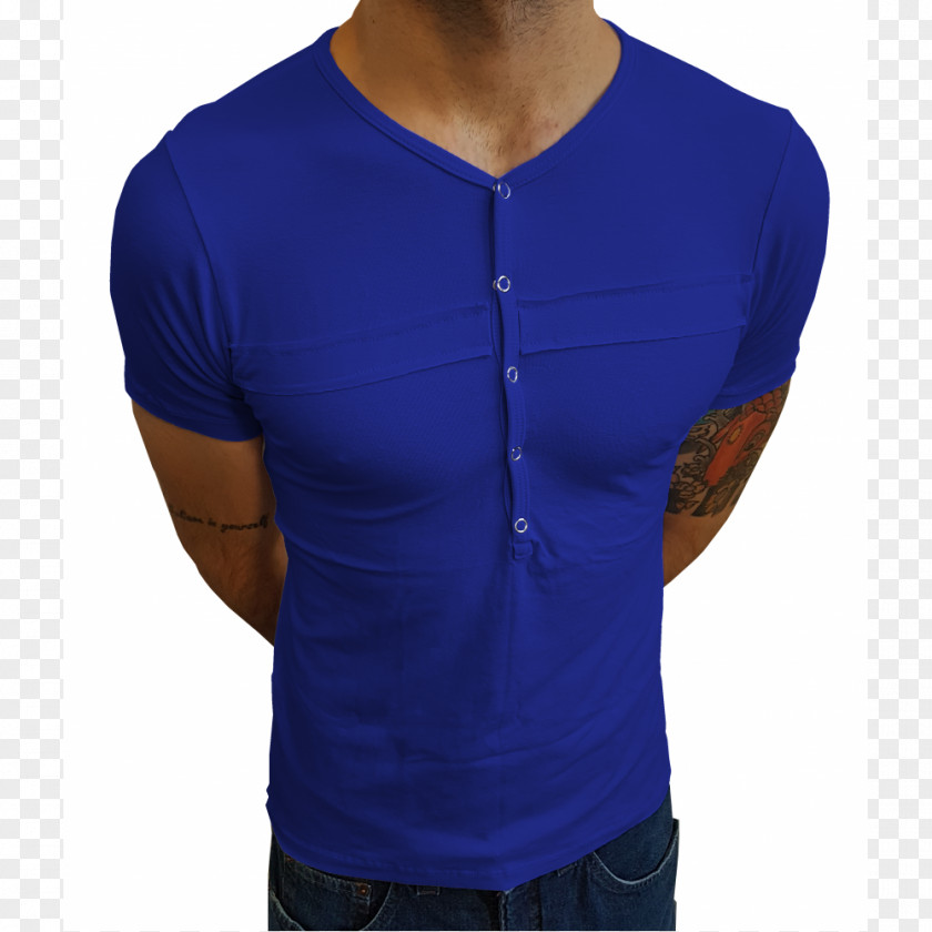 Masculino Cobalt Blue Neck PNG