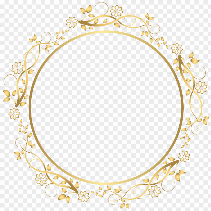 Ornament Oval Flower Background Frame PNG