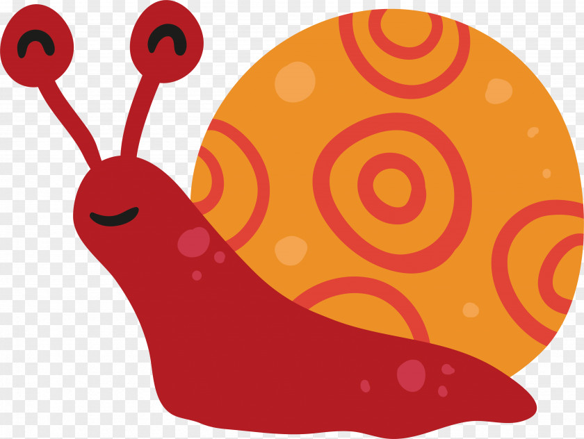 Cartoon Red Snail Escargot Drawing Vecteur Clip Art PNG