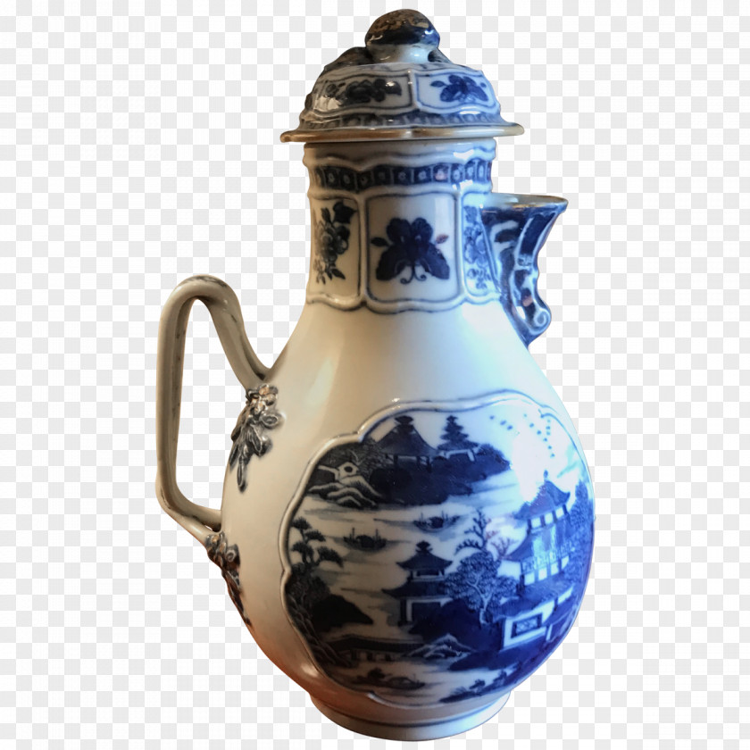 Chinese Baluster Jug Ceramic Blue And White Pottery Cobalt PNG