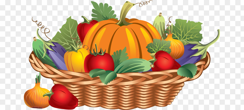 Fruit Garden Cliparts Thanksgiving Basket Turkey Clip Art PNG