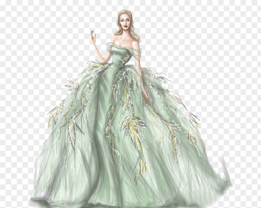 Wedding Dress Fashion Sketchbook Drawing Illustration PNG