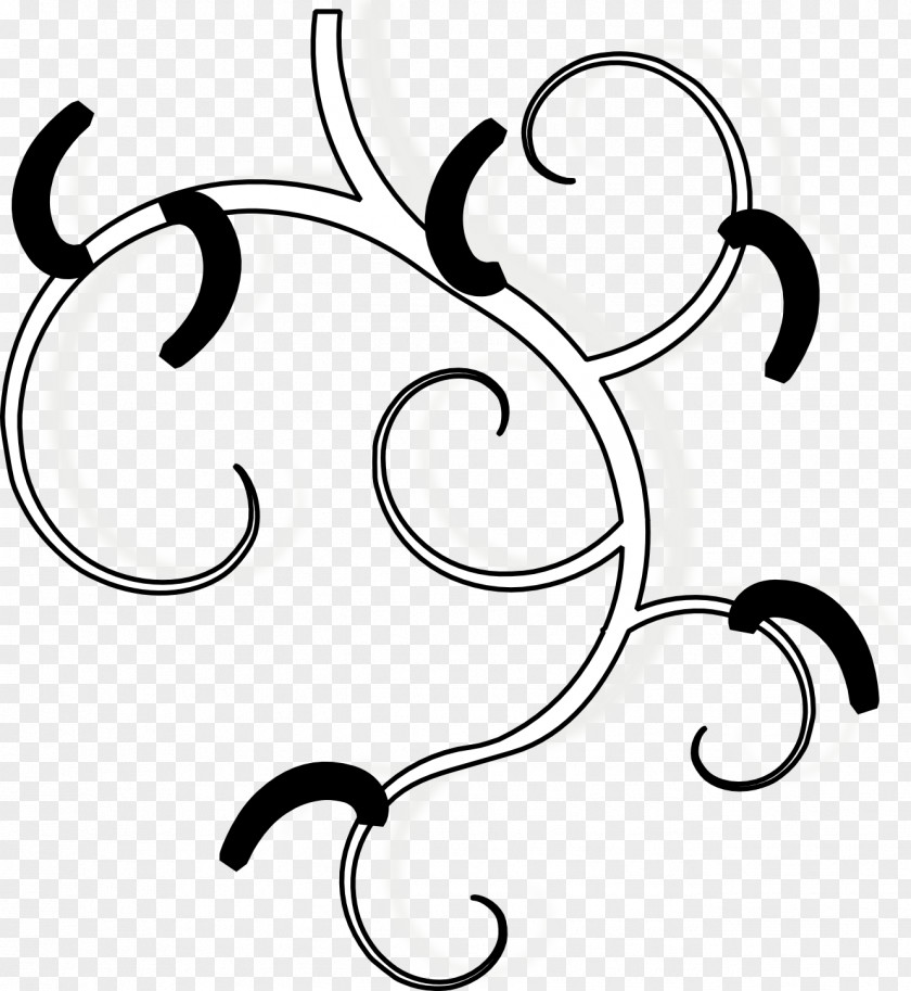 Swirl Design White Line Art Body Jewellery Clip PNG