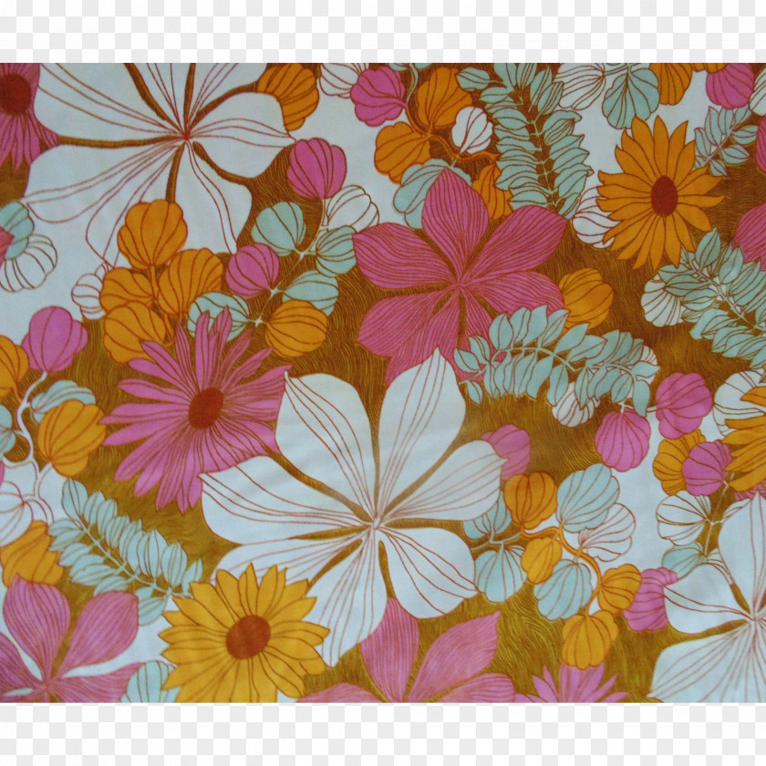 Vintage Floral Design Textile Flower Yard PNG