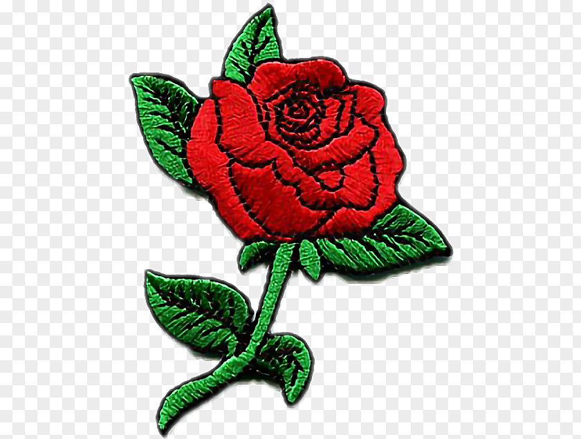 Aesthetic Rose Portable Network Embroidered Patch Iron-on Flower Embroidery PNG