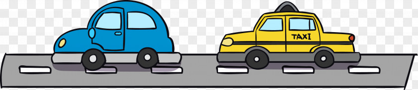 Car Cartoon Bus On The Road PNG