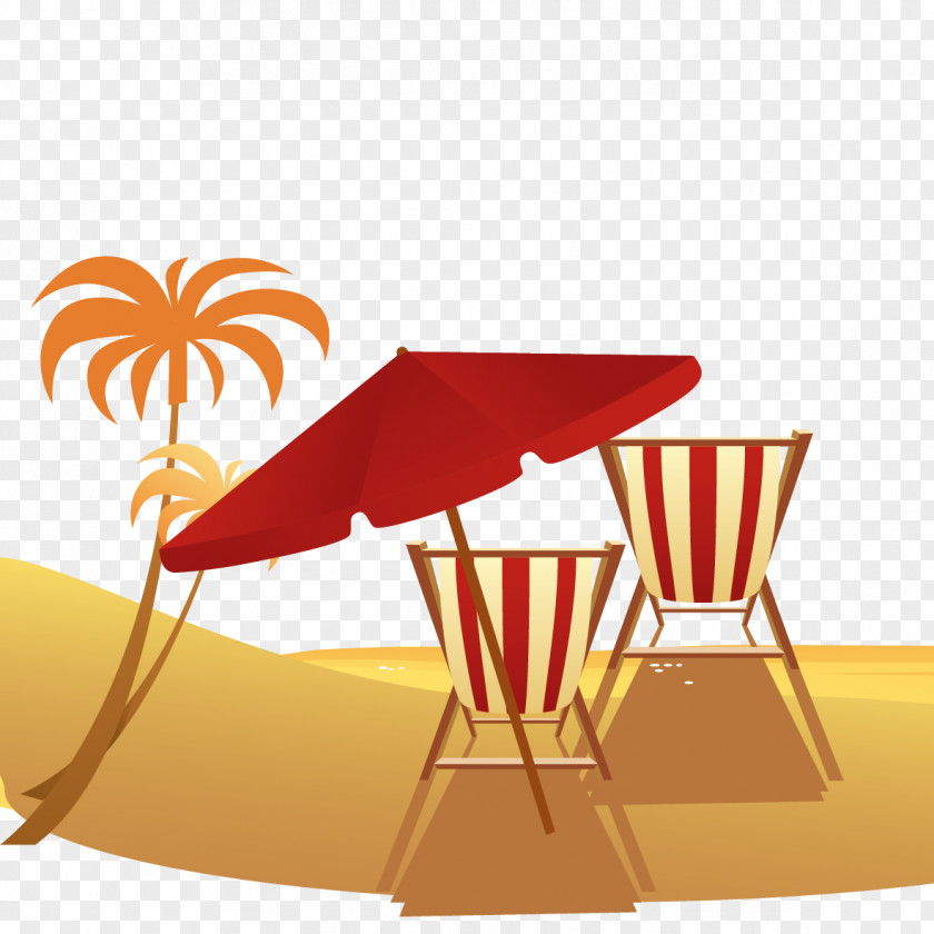 Sandy Beach Strandkorb Illustration PNG