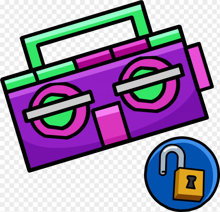 Penguin Club Boombox Image PNG