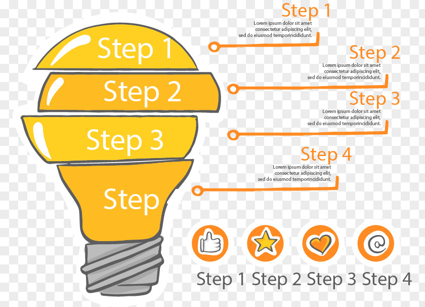 Slice Bulb Classification Map Infographic Incandescent Light Template Icon PNG