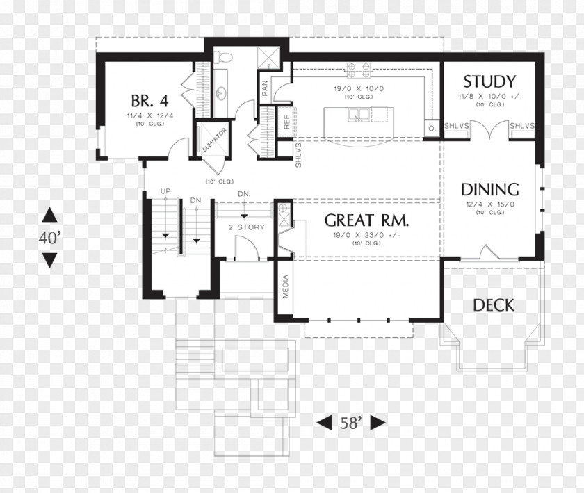 House Roof Top View Floor Plan Furniture White PNG