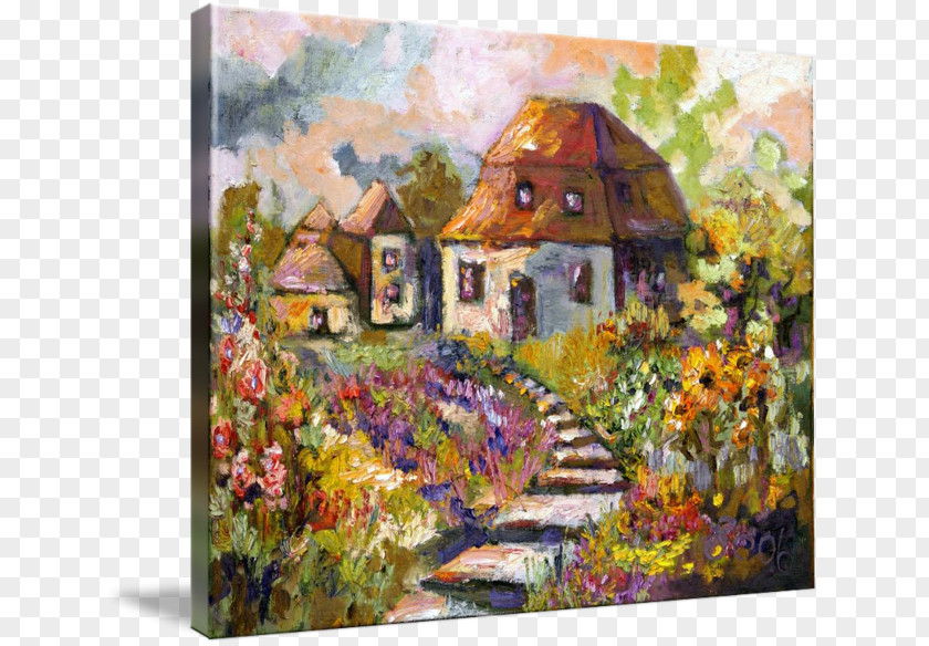 Paint Still Life Cottage Garden Watercolor Painting Oil Reproduction PNG