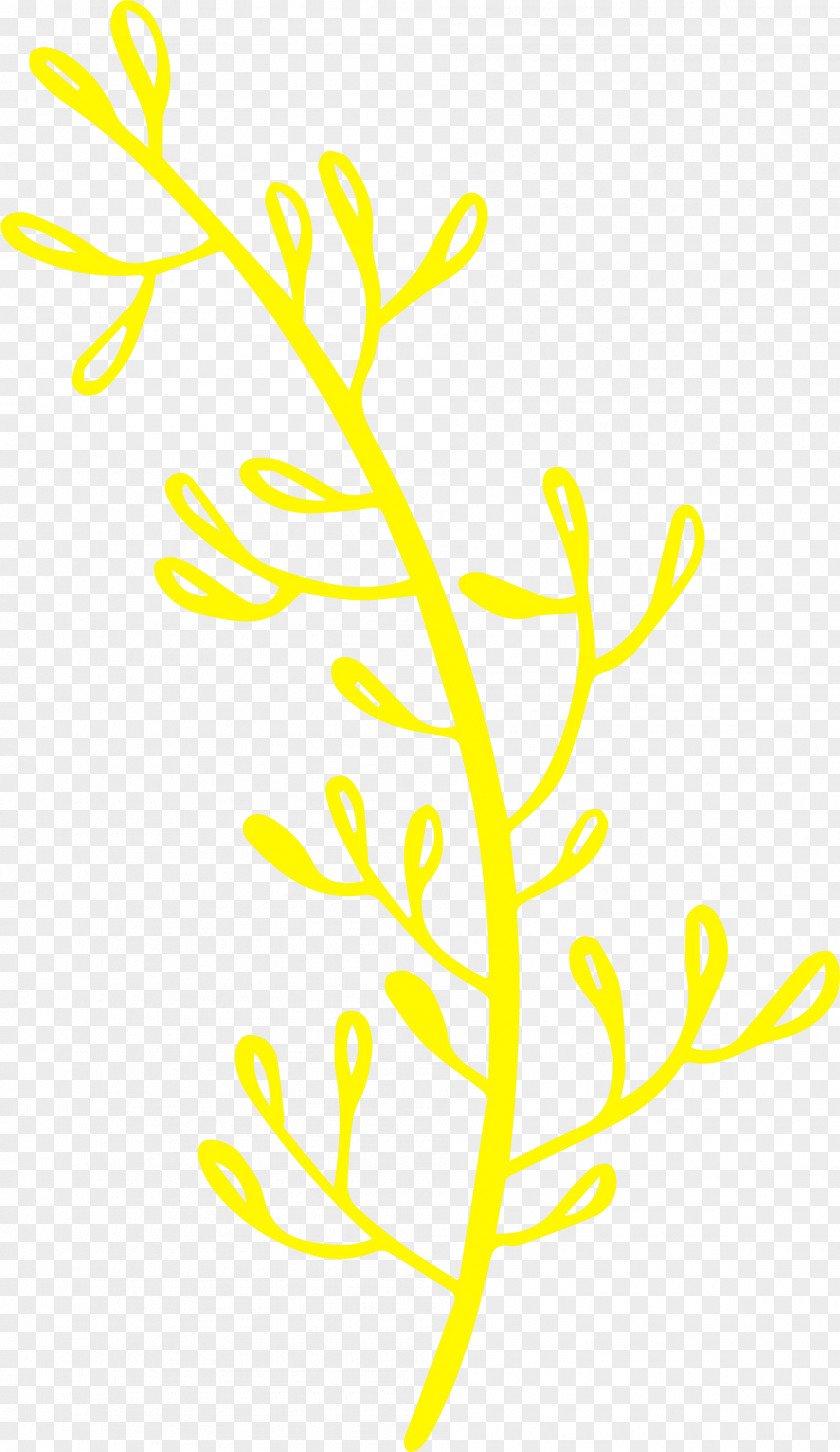 Twig Plant Stem Leaf Petal Black & White / M PNG