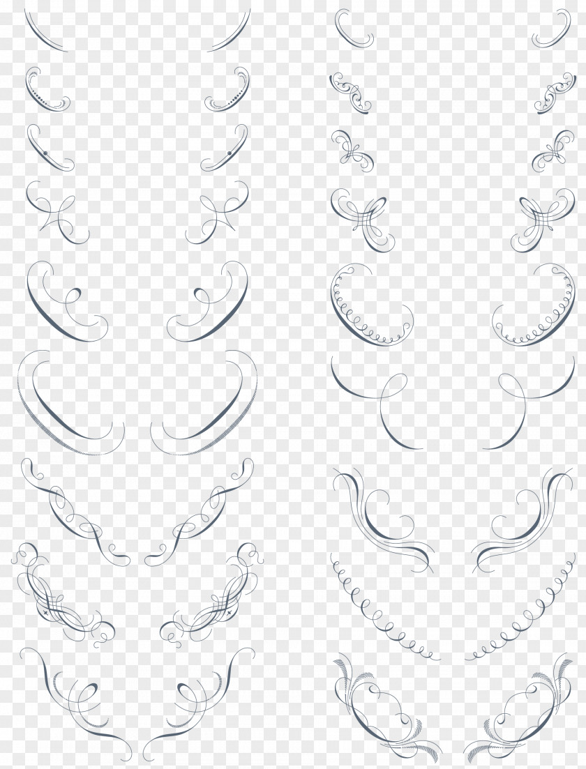 Variety Of Vintage Ornament White Circle PNG
