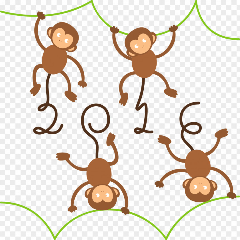 2016 Cartoon Monkey Clip Art PNG