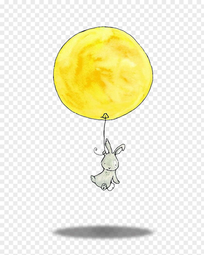 Moon Balloon Rabbit Download Icon PNG