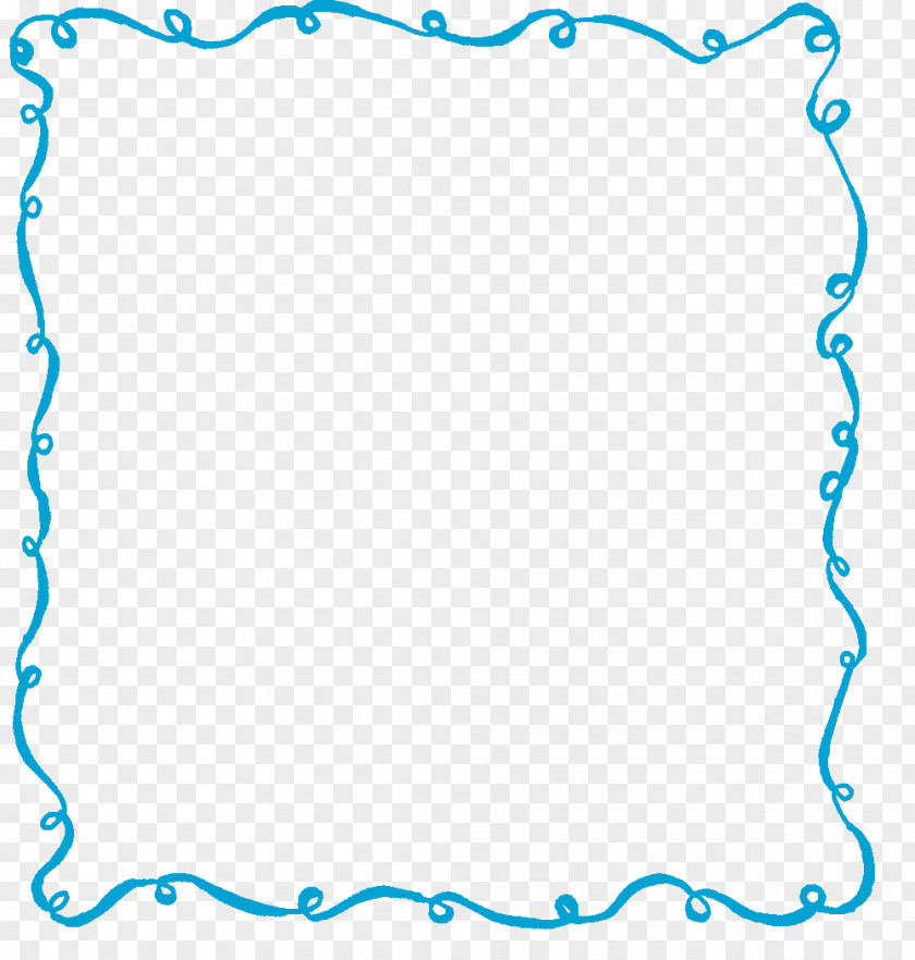 Hand-painted Picture Frame,Blue Line Border Frame Icon PNG
