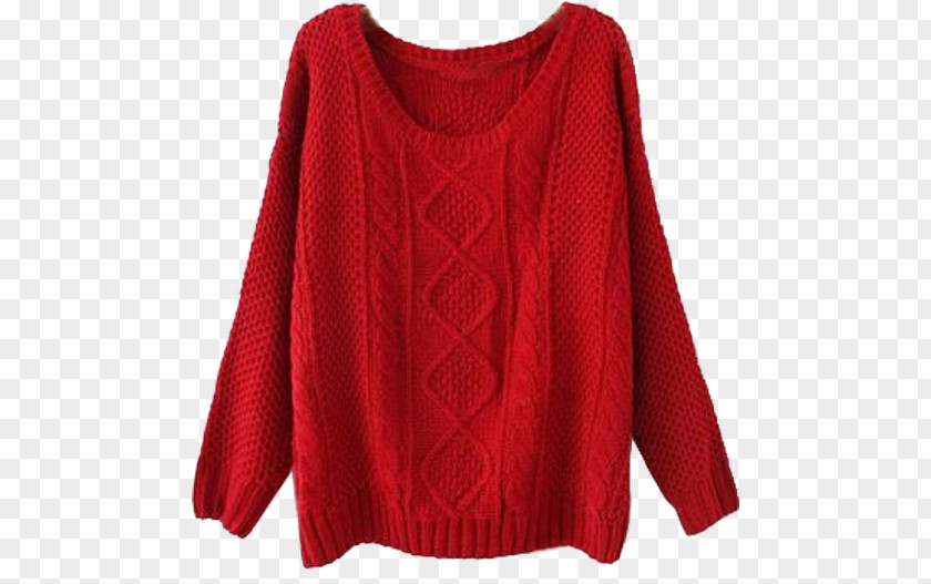 Red Undershirt T-shirt Sweater Vest Crew Neck Cardigan PNG