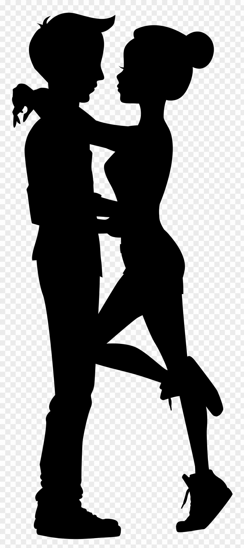 Cute Couple Silhouettes Clip Art Image Silhouette Drawing PNG