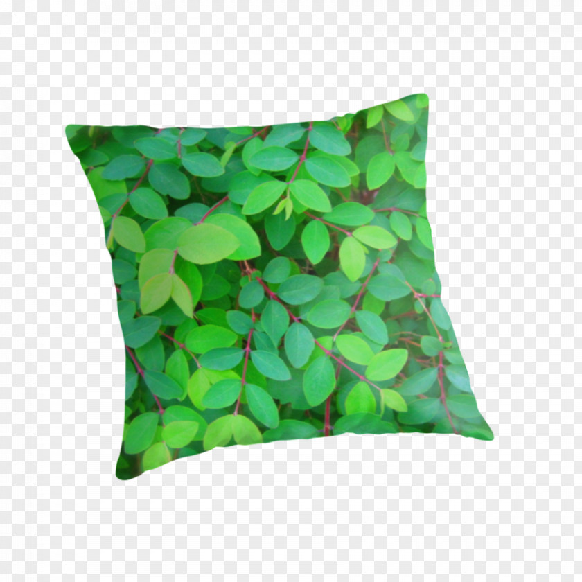 Leaf Fabric Pattern Throw Pillows Cushion Green PNG