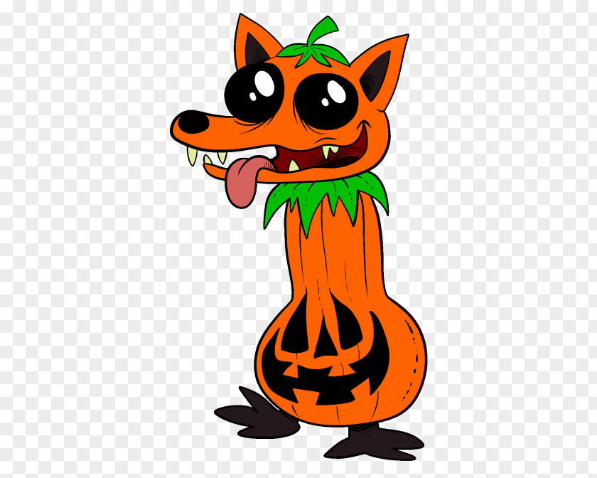 Pumpkin Head Red Fox Cute Overload One Night Clip Art PNG