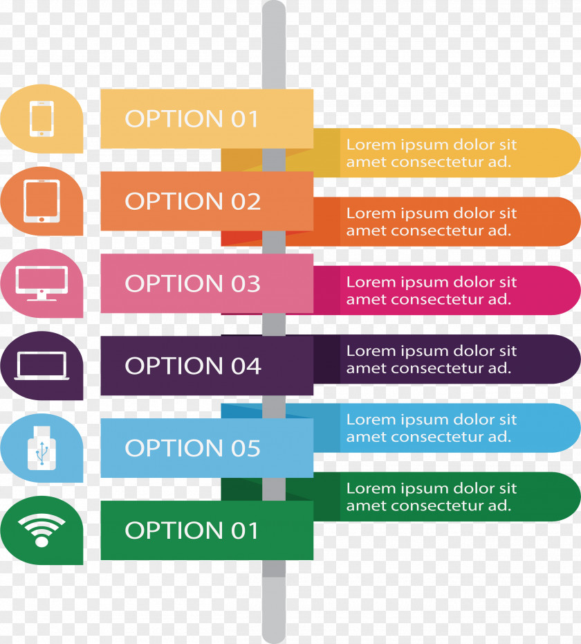 Surround Ribbon Information Chart Diagram PNG