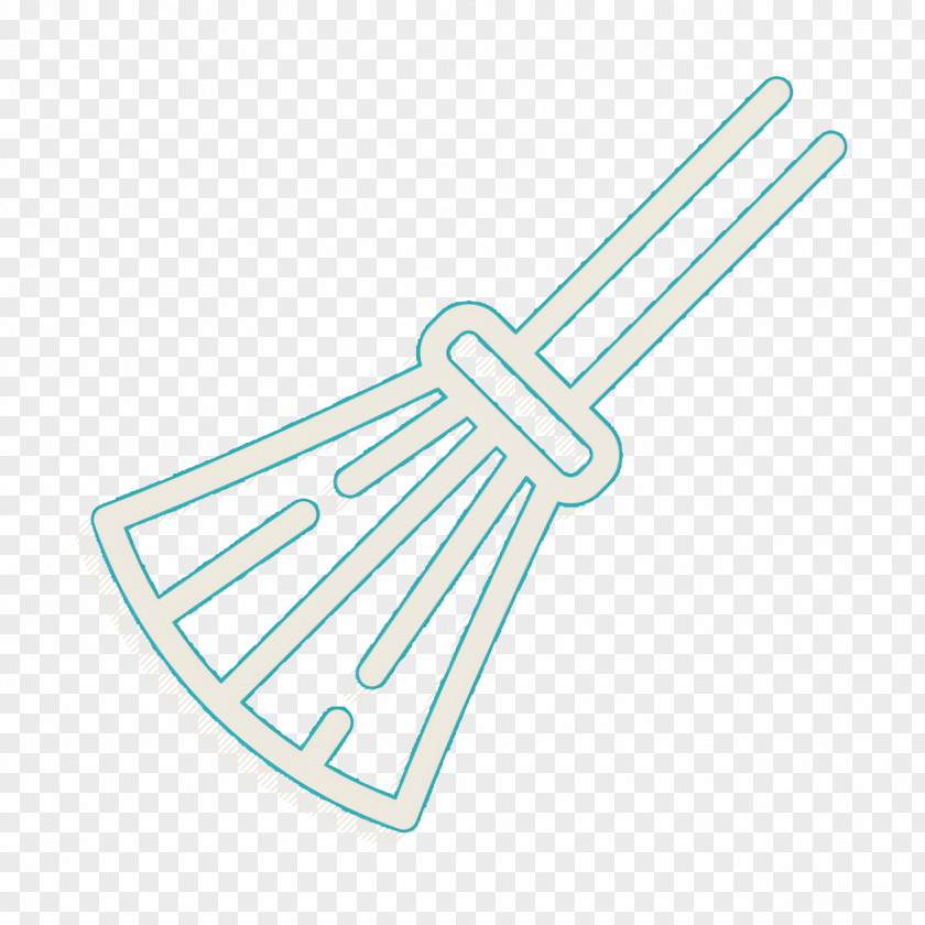 Broom Icon Linear Detailed Travel Elements PNG