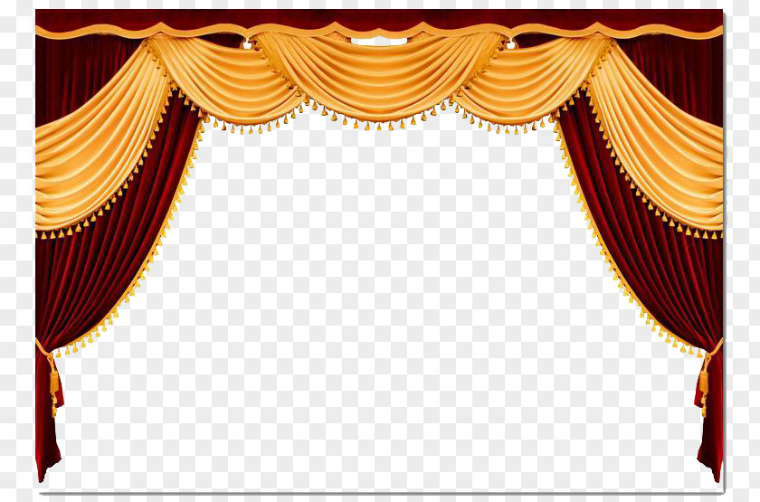 Stage Red Curtains Window Theater Drapes And PNG
