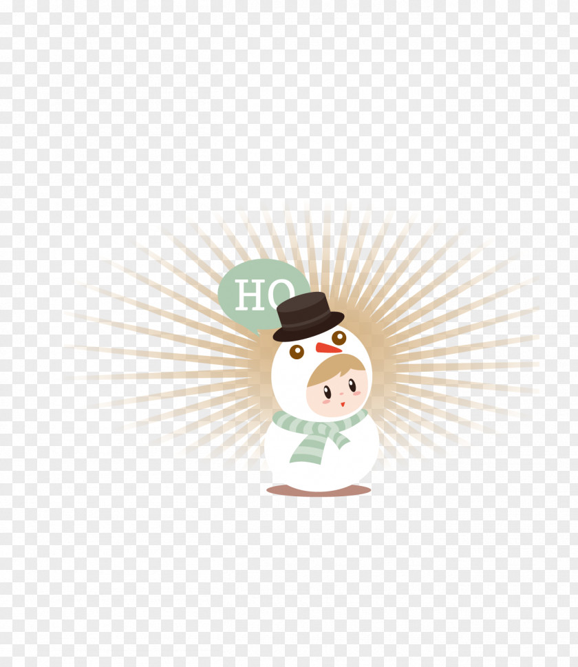 Cute Christmas Snowman Vector PNG