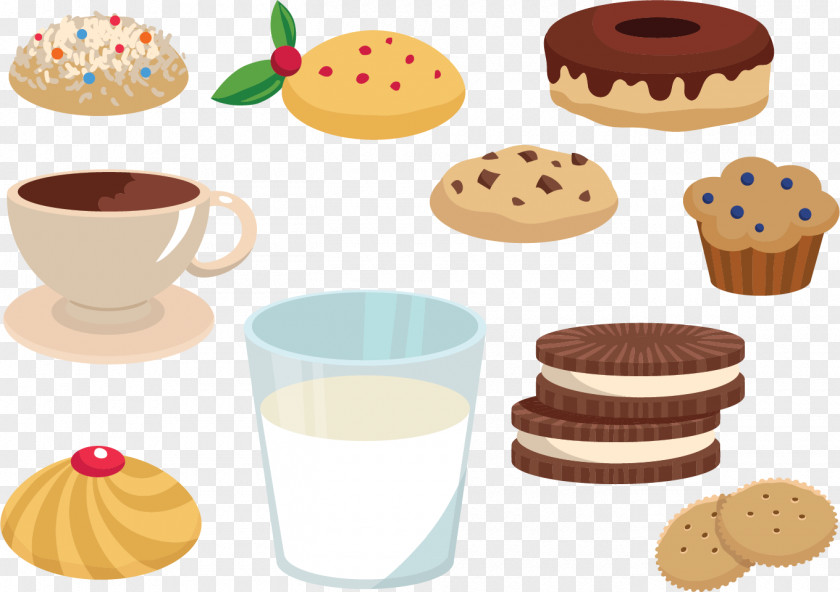 Hand-painted Cookies And Milk Cookie Chocolate Biscuit PNG