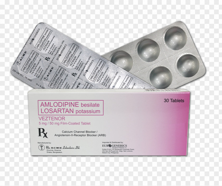 Tablet Losartan/hydrochlorothiazide Amlodipine Pharmaceutical Drug PNG