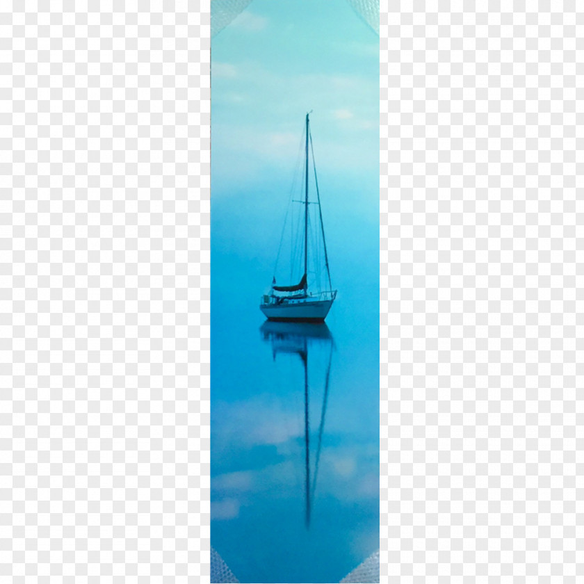 Watercolor Sailboat Island Art Panoramic Photography Printing PNG