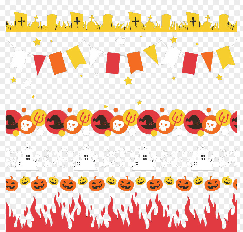 6 Halloween Decorations Design Vector Material Party Clip Art PNG