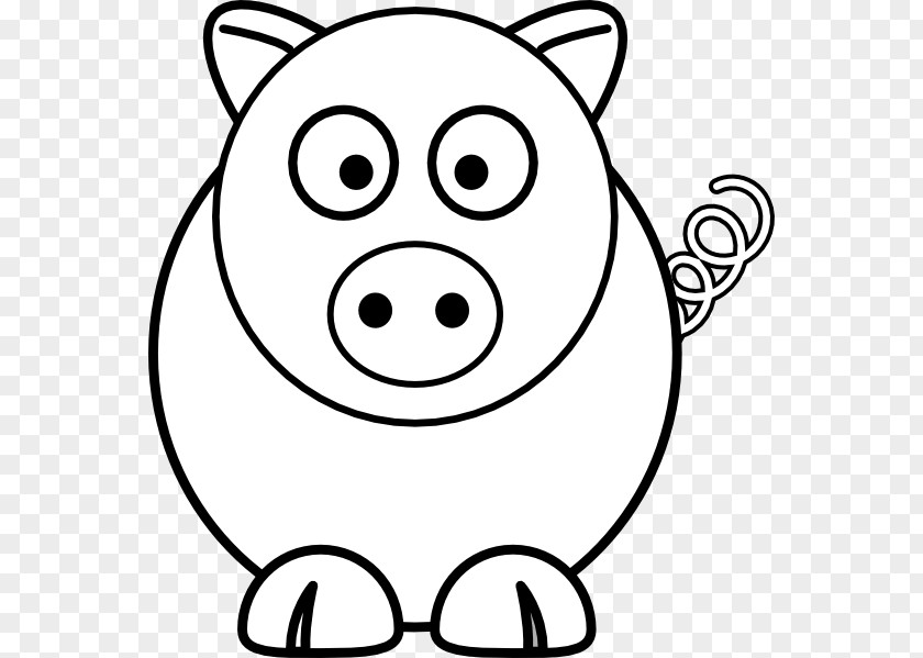 Black And White Cartoon Pig Drawing Line Art Clip PNG