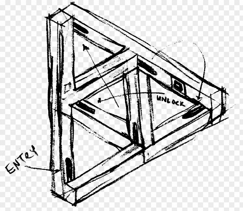 Monument Valley Engineering Line Sketch PNG