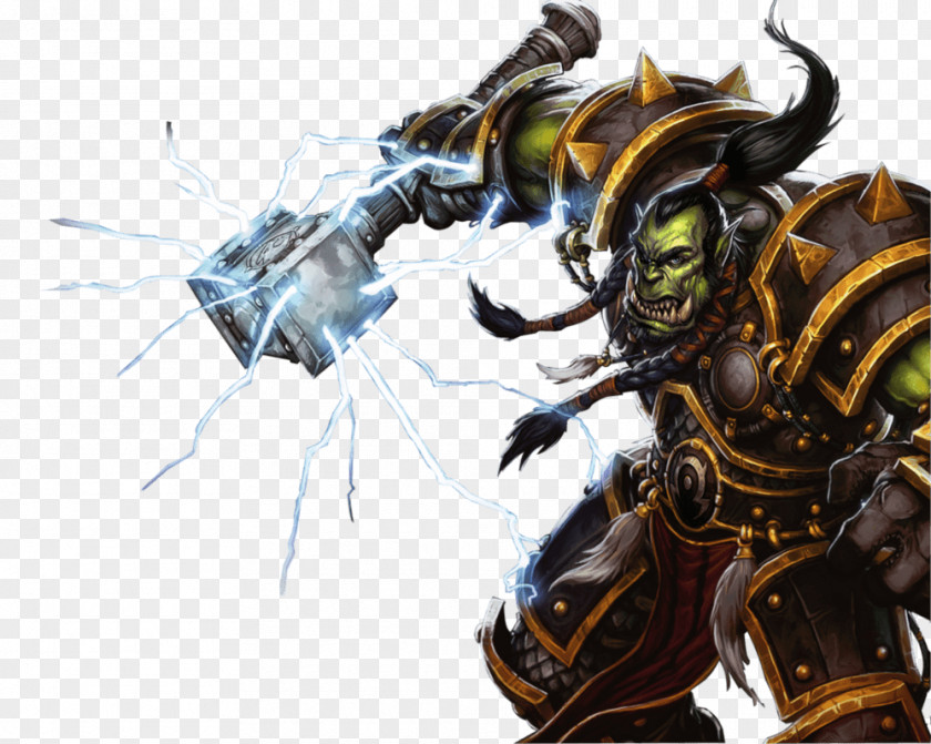 World Of Warcraft Thrall Side View PNG View, Wold of Orc character clipart PNG