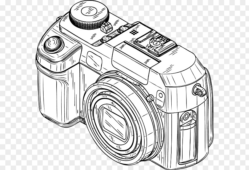 Camera Drawing Digital Cameras Black And White Clip Art PNG