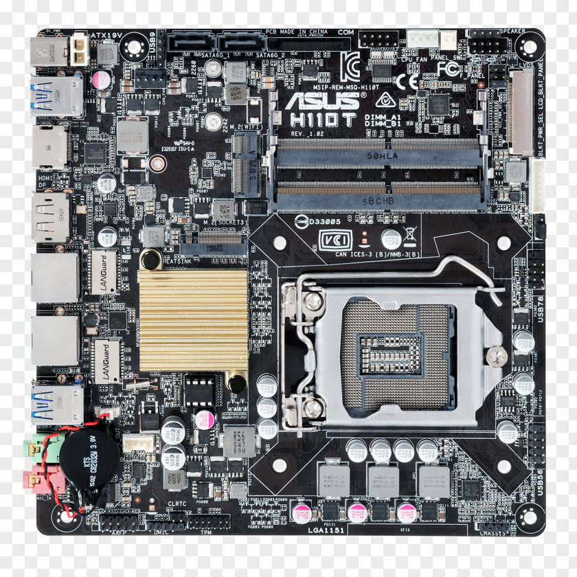 CPU Socket LGA 1151 ASUS H110T DDR4 SDRAM Mini-ITX Motherboard PNG