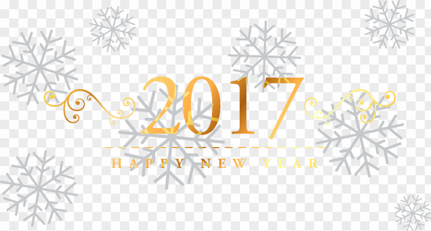 Snowflake Background Golden 2017 Euclidean Vector PNG