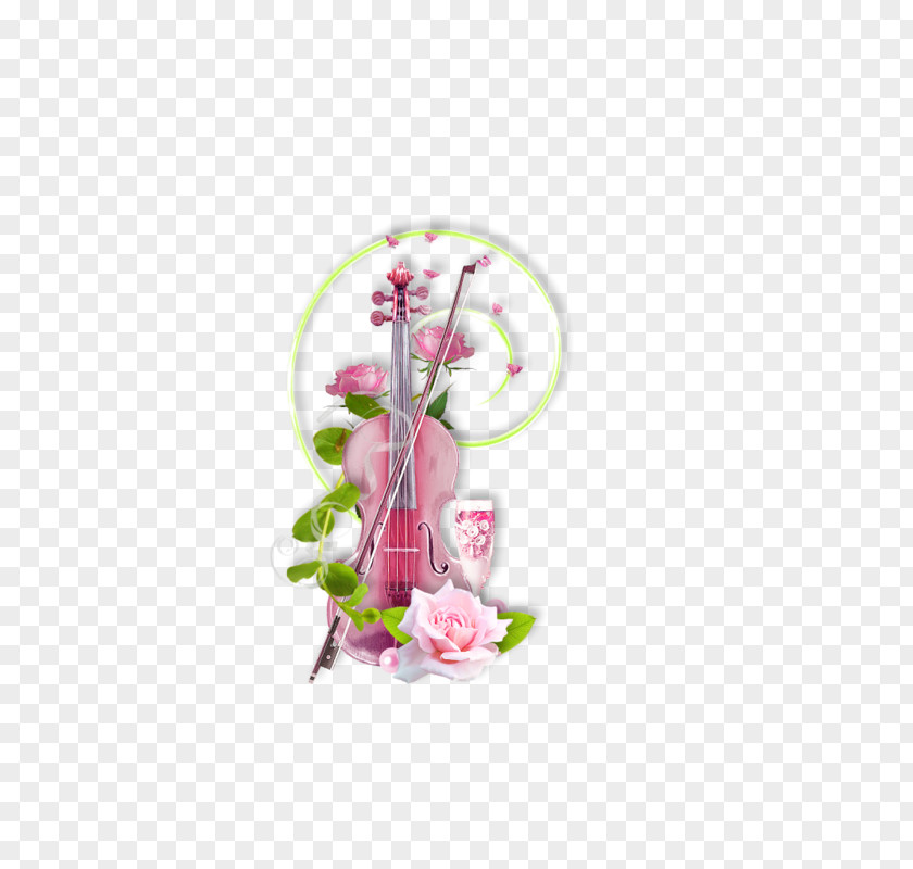 Cartoon Small Clearing Novice Violin Painted Flower Decoration Photography Clip Art PNG