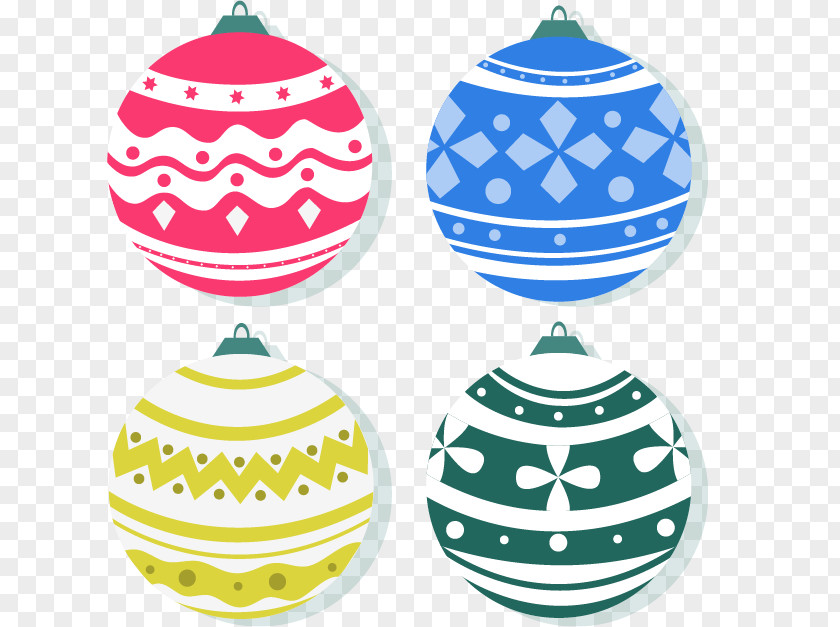 Four Christmas Ball Ornament Bombka Clip Art PNG