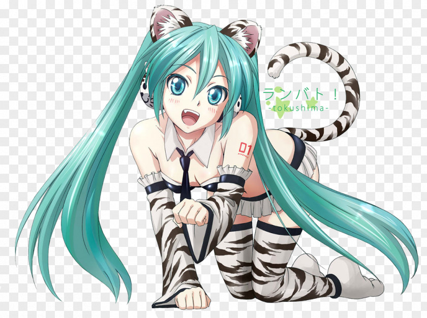 Hatsune Miku Catgirl Vocaloid Kavaii PNG