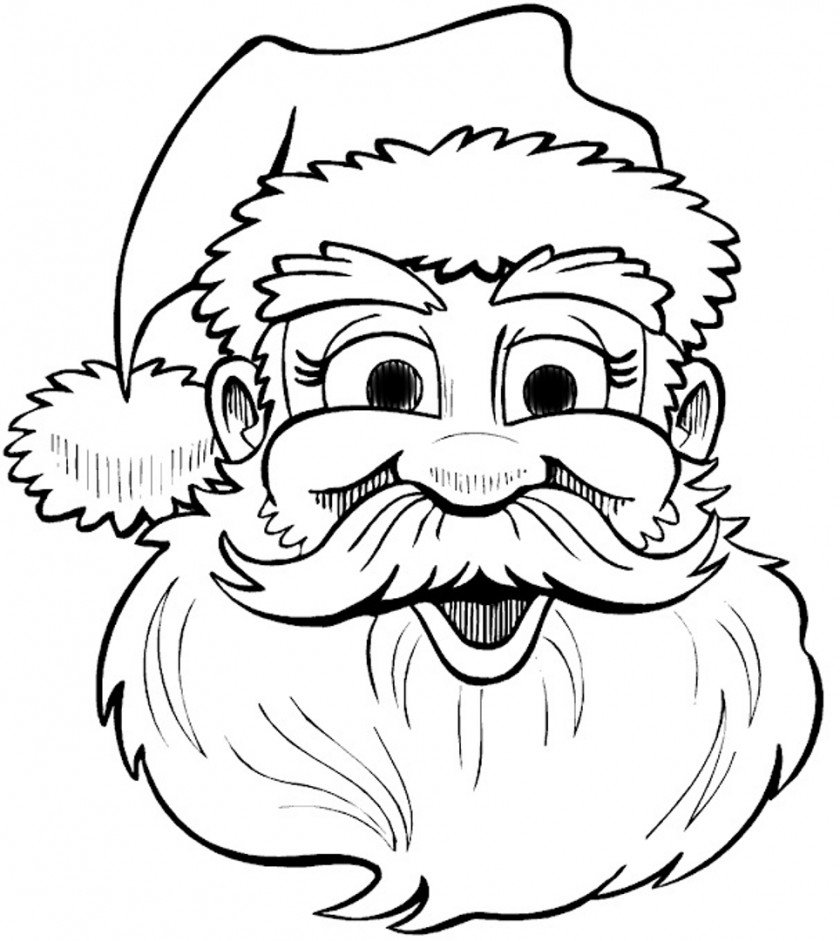 Santa Claus Outline Drawing Christmas Coloring Book Clip Art PNG