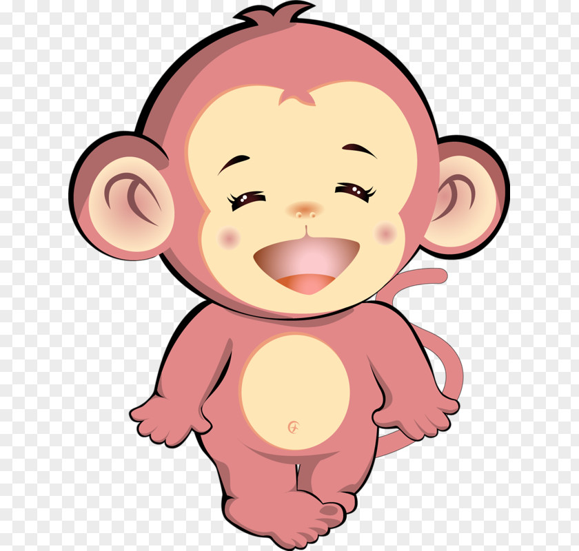 Pink Monkey Cartoon PNG