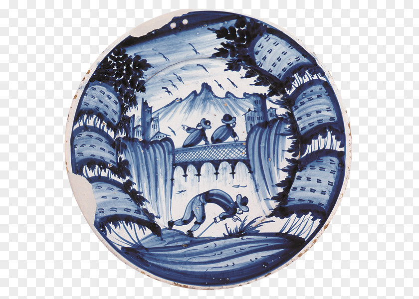 Porcelain Plate Cobalt Blue And White Pottery PNG