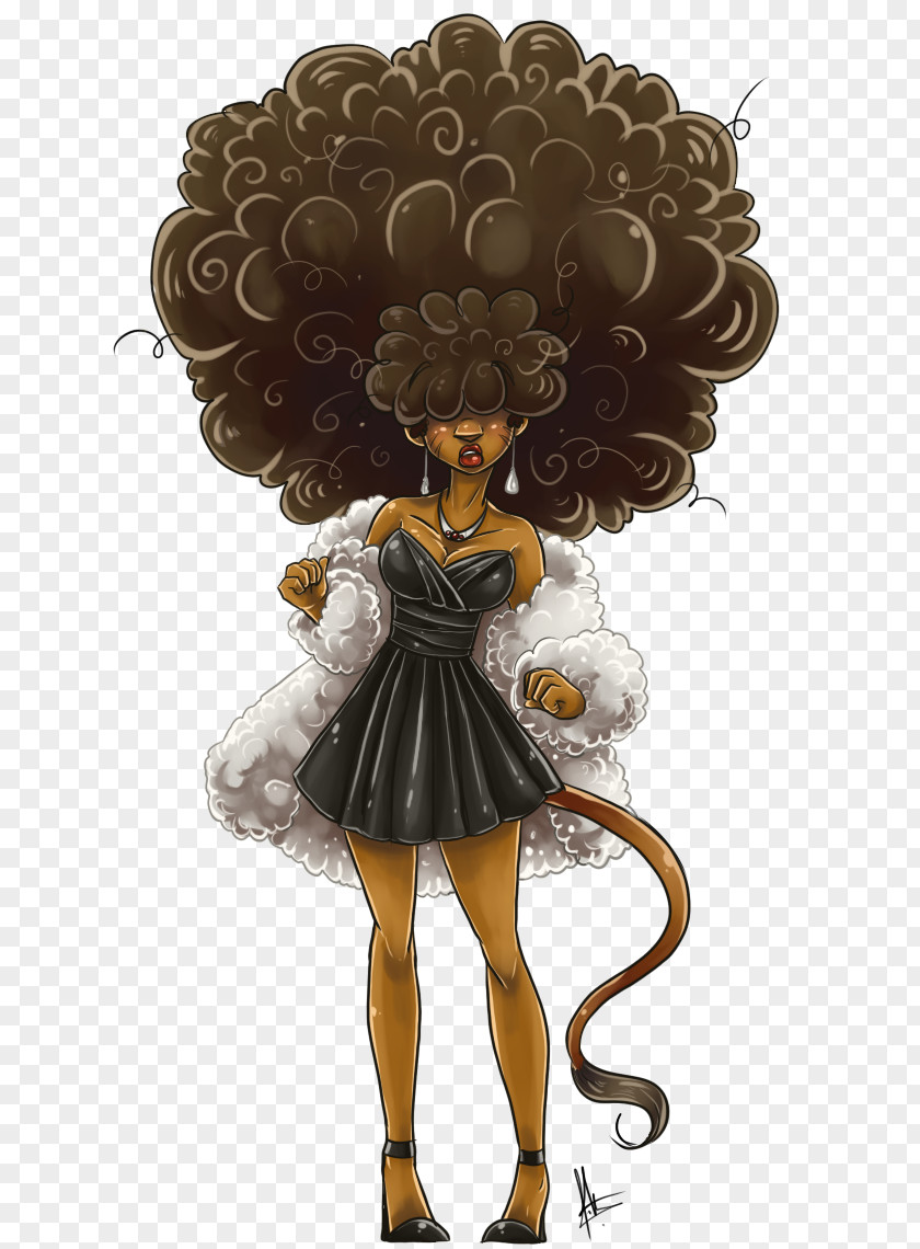 Black Woman Afro-textured Hair Coloring PNG