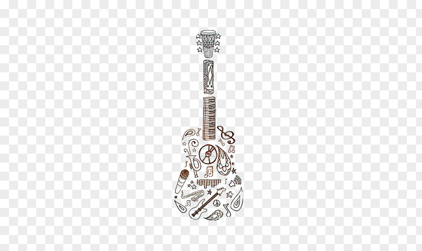 Drawing Music PNG Music, Assembled guitar design clipart PNG