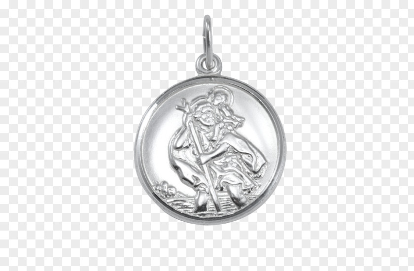 St Christopher Locket Medal Earring Charms & Pendants Silver PNG