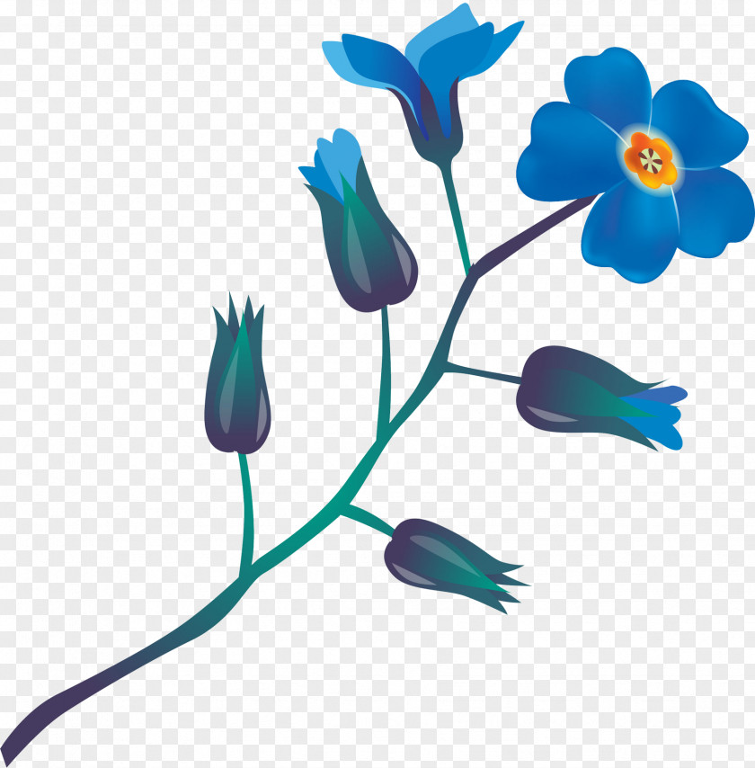 Blue Flowers Flower Textile Clip Art PNG