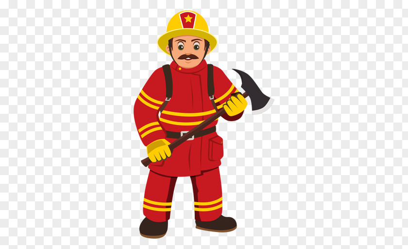 Firefighter Clip Art Cartoon Image PNG