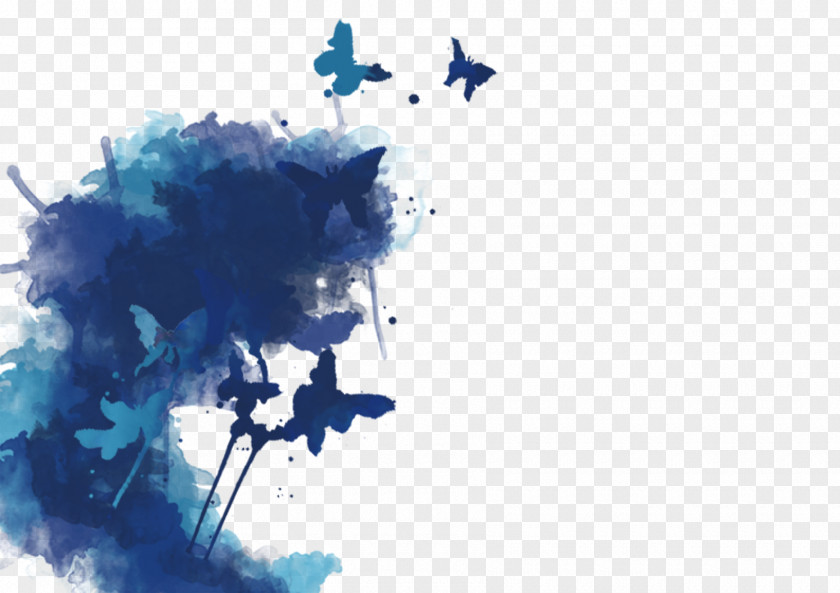 Ink Butterfly Template Download PNG
